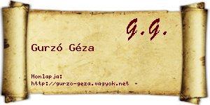 Gurzó Géza névjegykártya