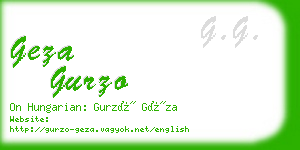 geza gurzo business card
