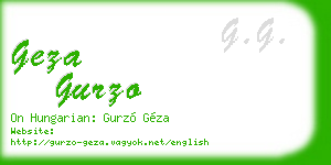 geza gurzo business card